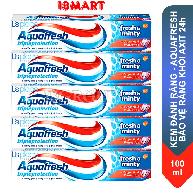薄荷牙膏 24 小時 Aquafresh 三重保護新鮮 100 毫升