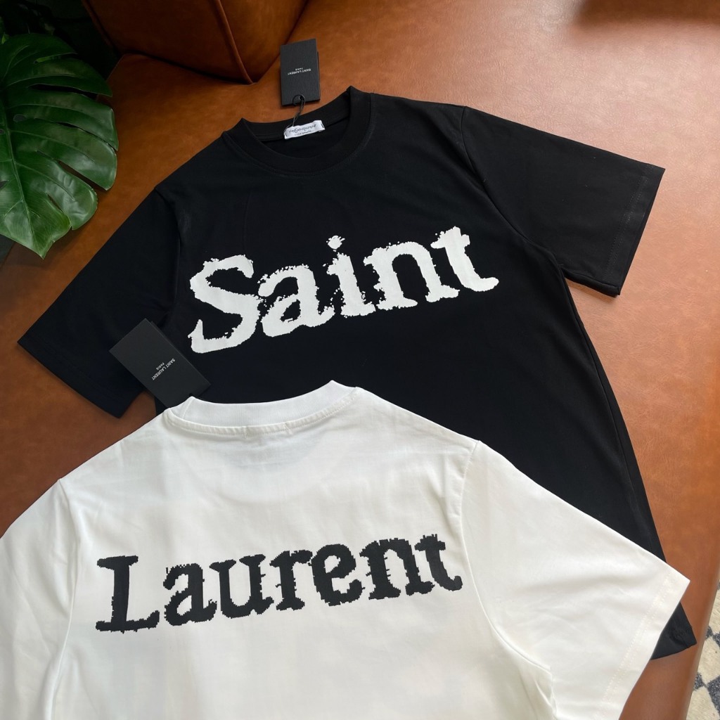 Saint Laurent Form 寬袖 T 恤 2-Way 彈力棉,男女 T 恤漂亮