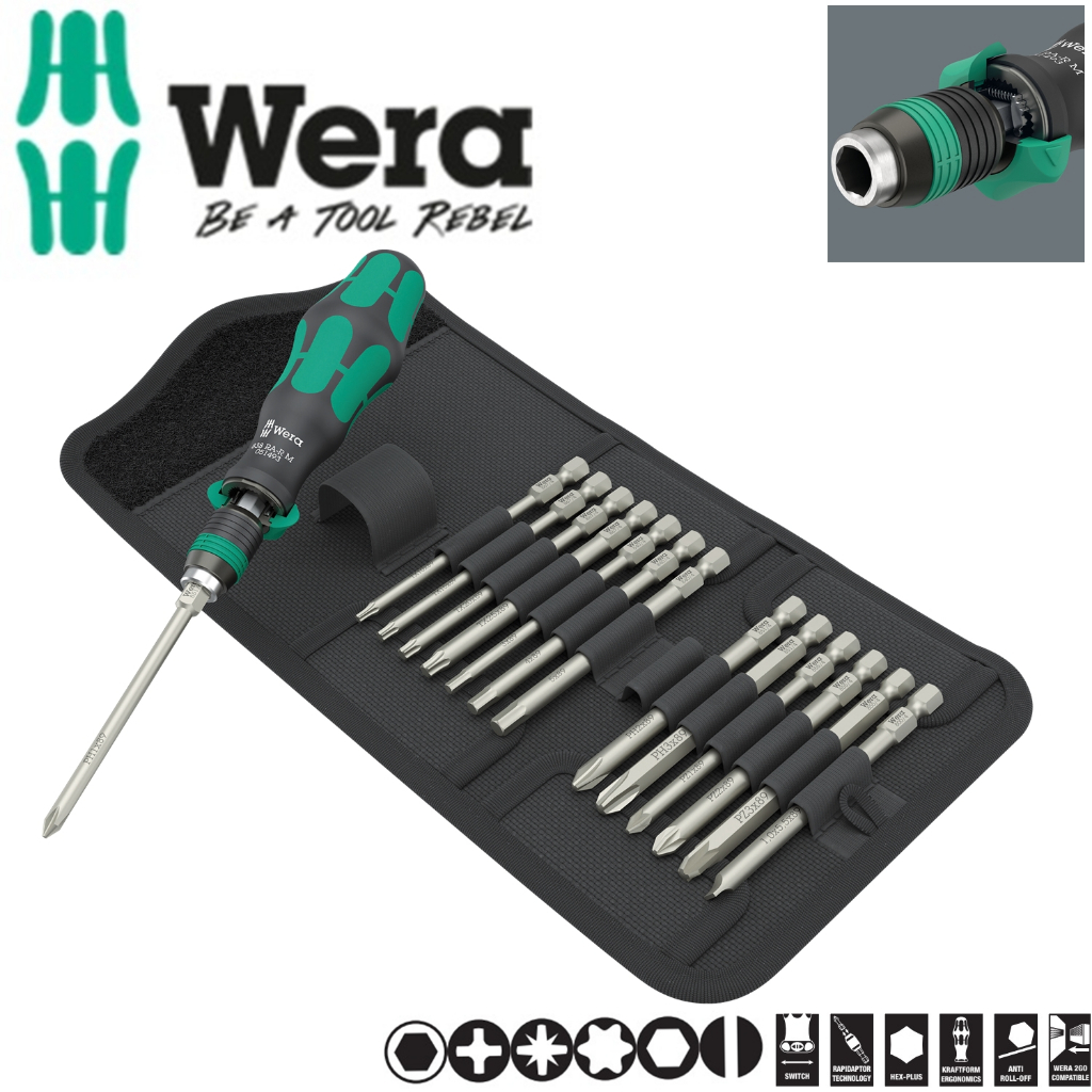 Wera 自動螺絲開啟器套件 05051061001 Kraftform Kompakt 838 RA-Rm 套裝 1