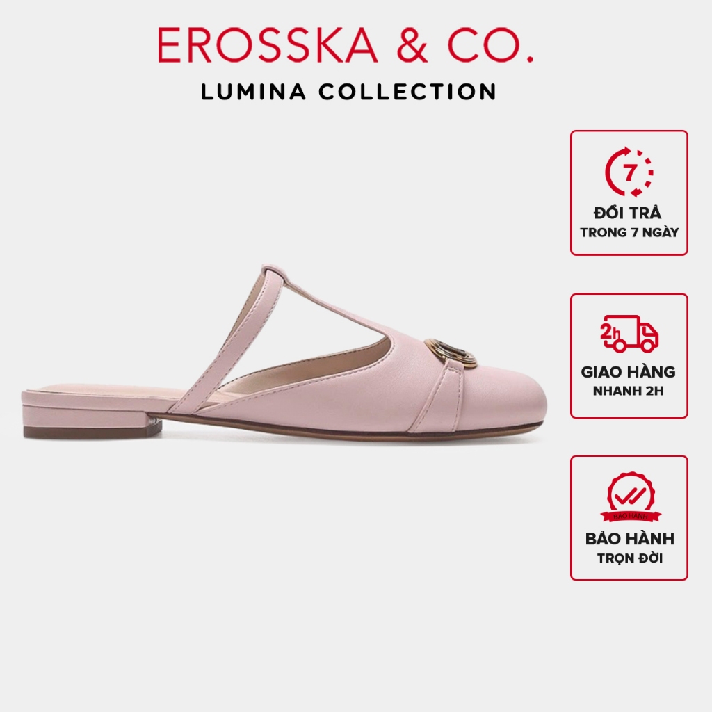 Erosska Lumina - 優雅粉色鎖扣圓頭女式高跟鞋 - EL034
