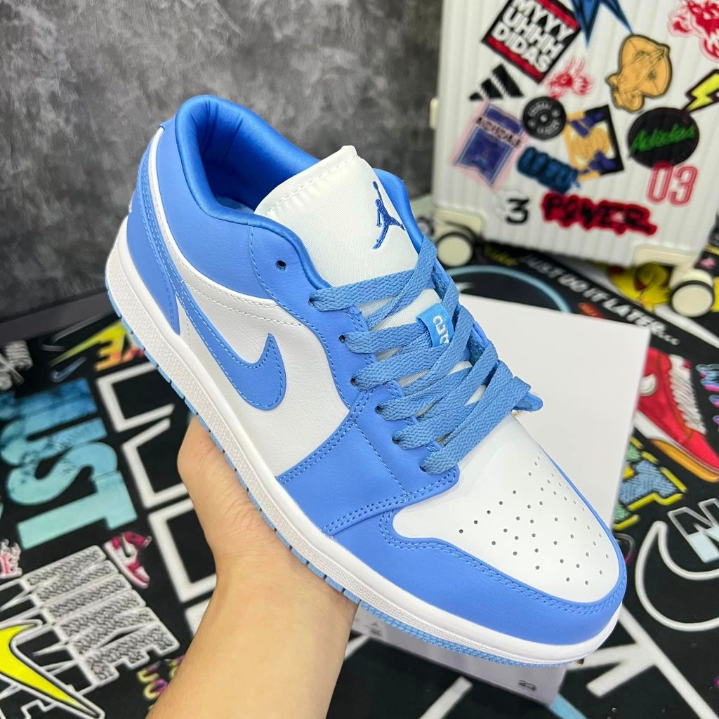[Best Qualiy] Air Jordan 1 Low'Unc Blue' 運動鞋帶低筒藍白) 男女全盒