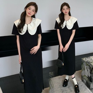 V102 韓國絲綢孕婦裝 2色黑色和粉色女式