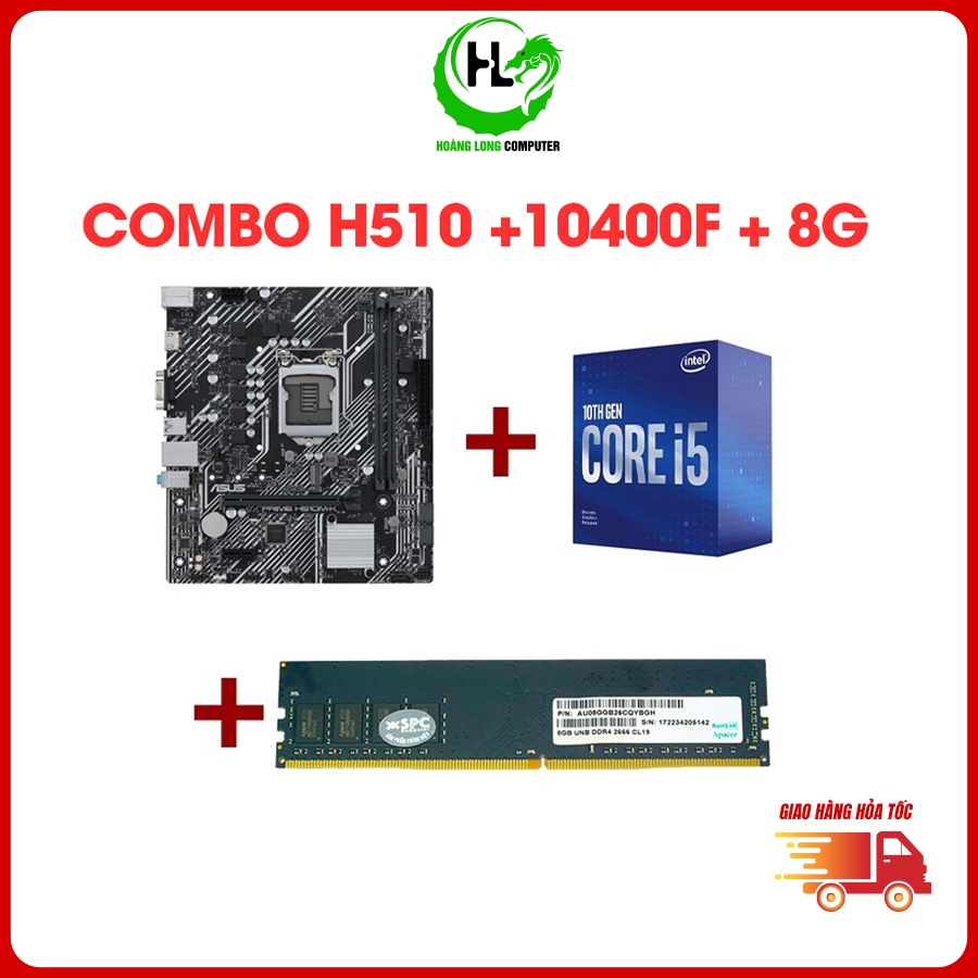 Combo Main 華碩H510M-K+ I5 10400F托盤+8GB 3200MHz主芯片配置好內存黃龍電腦