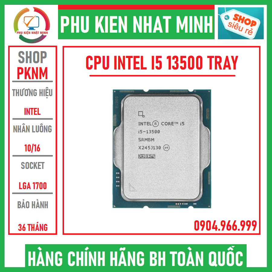 Cpu Intel Core I5-13500 新托盤不帶風扇(高達 4.80GHz,14 核 20 線程,24M 緩存