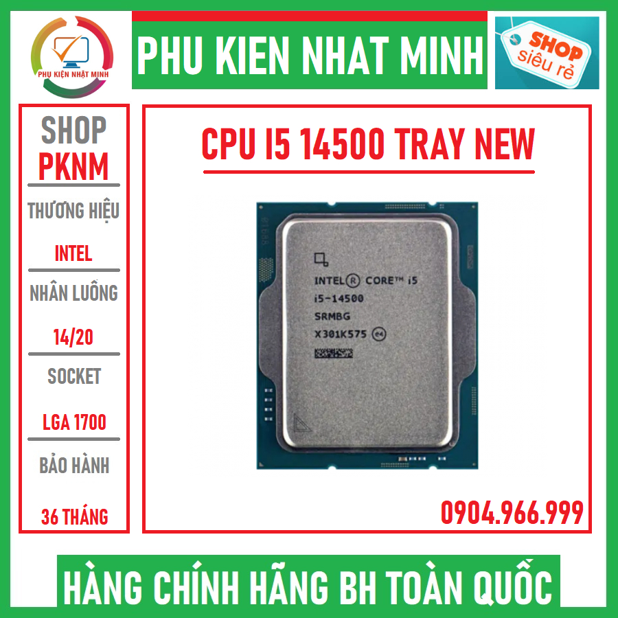 Cpu Intel Core I5 14500 托盤(高達 5.0GHz,14 核 20 線程,24MB 高速緩存,LG
