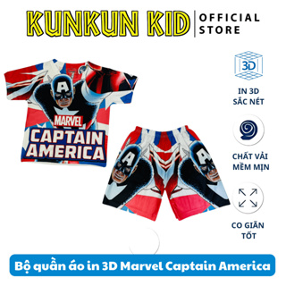 便宜的三維印花男嬰運動服美國隊長 - Kunkun Kid