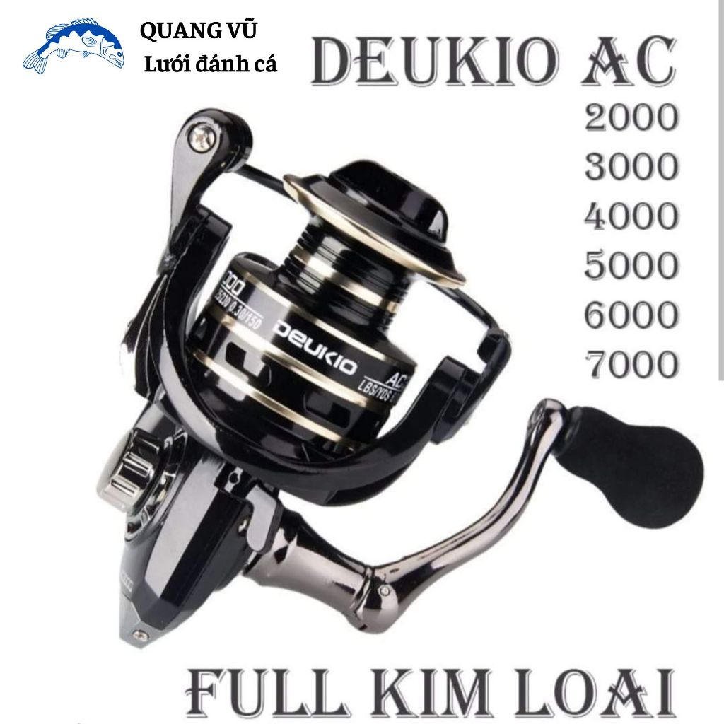 Deukio AC 2000-7000 帶金屬砂漿的釣魚機,用於垂直釣魚竿的誘餌釣魚機