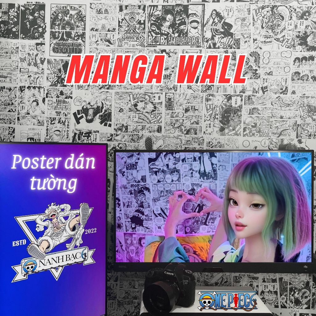 [一套 100 張] 海報動漫日本牆貼漫畫牆一件膠水裝飾房間,書桌裝飾銀牙