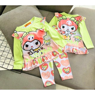 Kuromi hello kitty 12-40 公斤女孩長袖睡衣,柔軟涼爽彈力面料