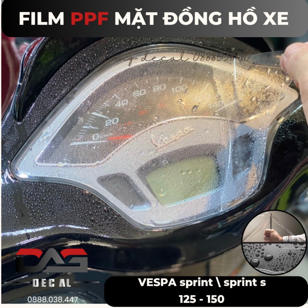 用於 Vespa 衝刺 125 - 150/ Vespa 衝刺 S 125 - 150 的 PPF 貼紙免費上膠套件和螃