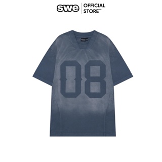 本地品牌 SWE 8TH WASHED TEE 中性水洗 T 恤 - 藍色風暴