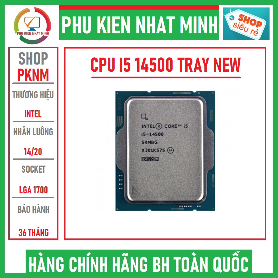 Cpu Intel Core I5-13500 - I5 14500 新托盤不帶風扇(高達 4.80GHz,14 核 2