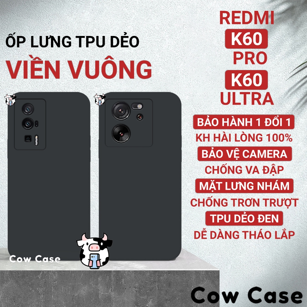 Redmi K60、K60 Ultra、K60 Pro 5G 手機殼帶牛殼方邊小米手機殼保護相機全面灰