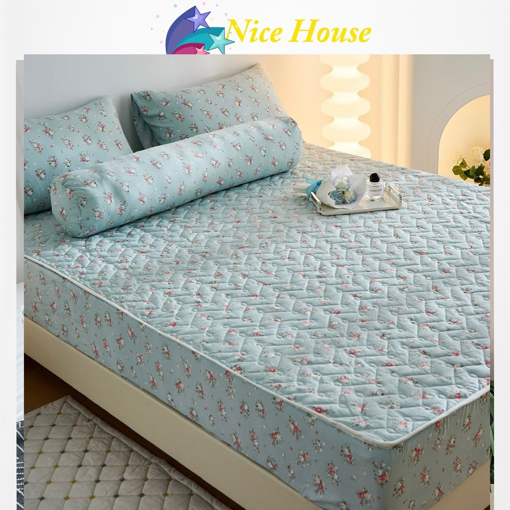Cottong 枕套,帶有涼爽柔軟的心形蕾絲,彈性床墊,貼近床墊尺寸 _ Nice House