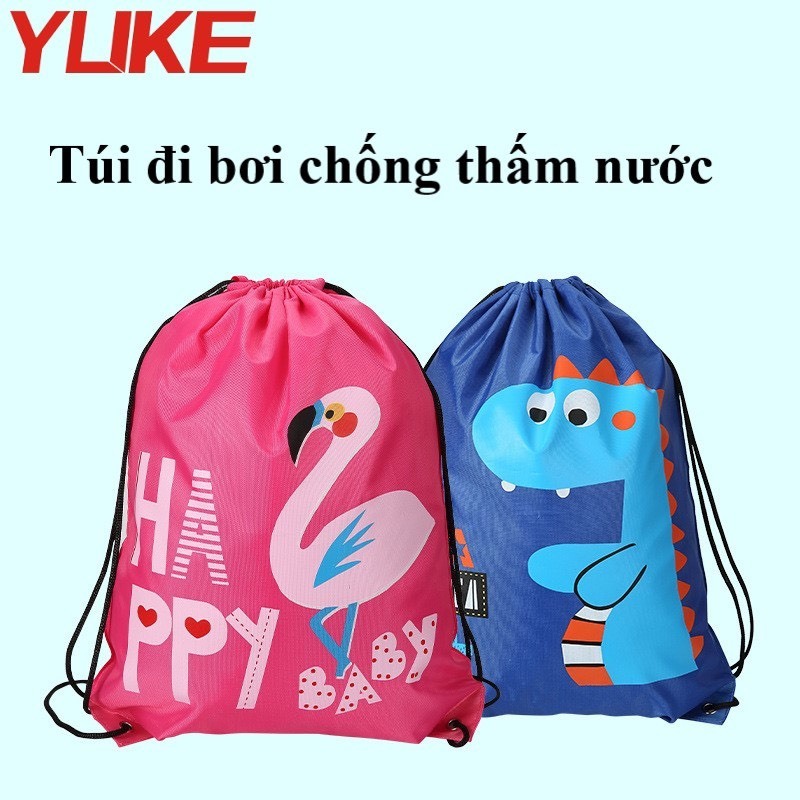Yuke 游泳抽繩背包防水降落傘材料 - 兒童泳裝包