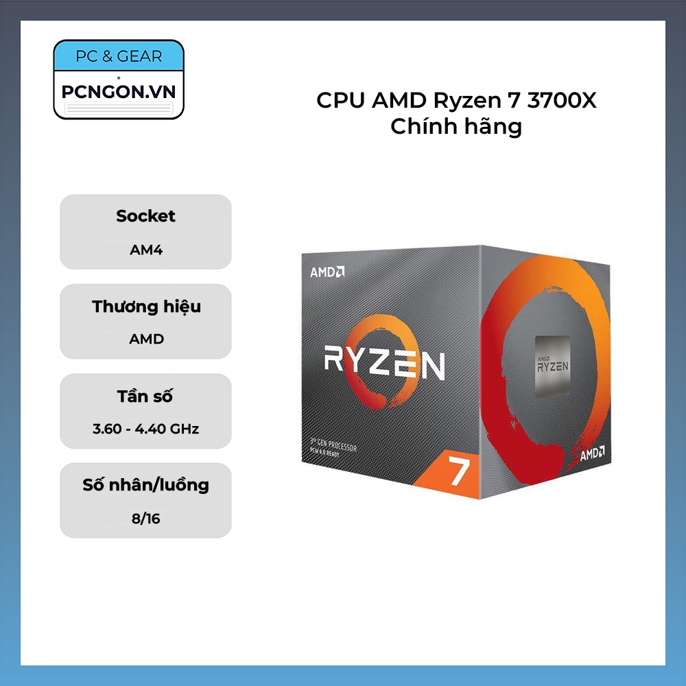 [PCNGON] 正品 AMD Ryzen 7 3700X CPU(3.6GHz Turbo 4.4GHz,8 核 16