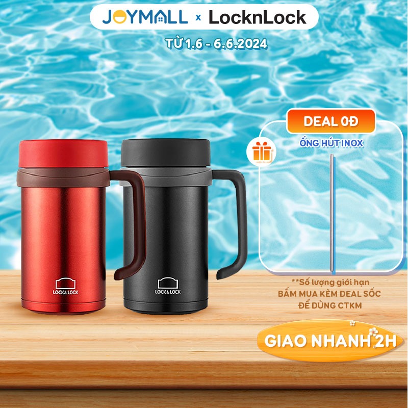 Lock&amp; Lock&amp;Lock 500ml 保溫杯帶新基本桌 LHC4026 手柄 - 正品,寬杯口 - JoyMall
