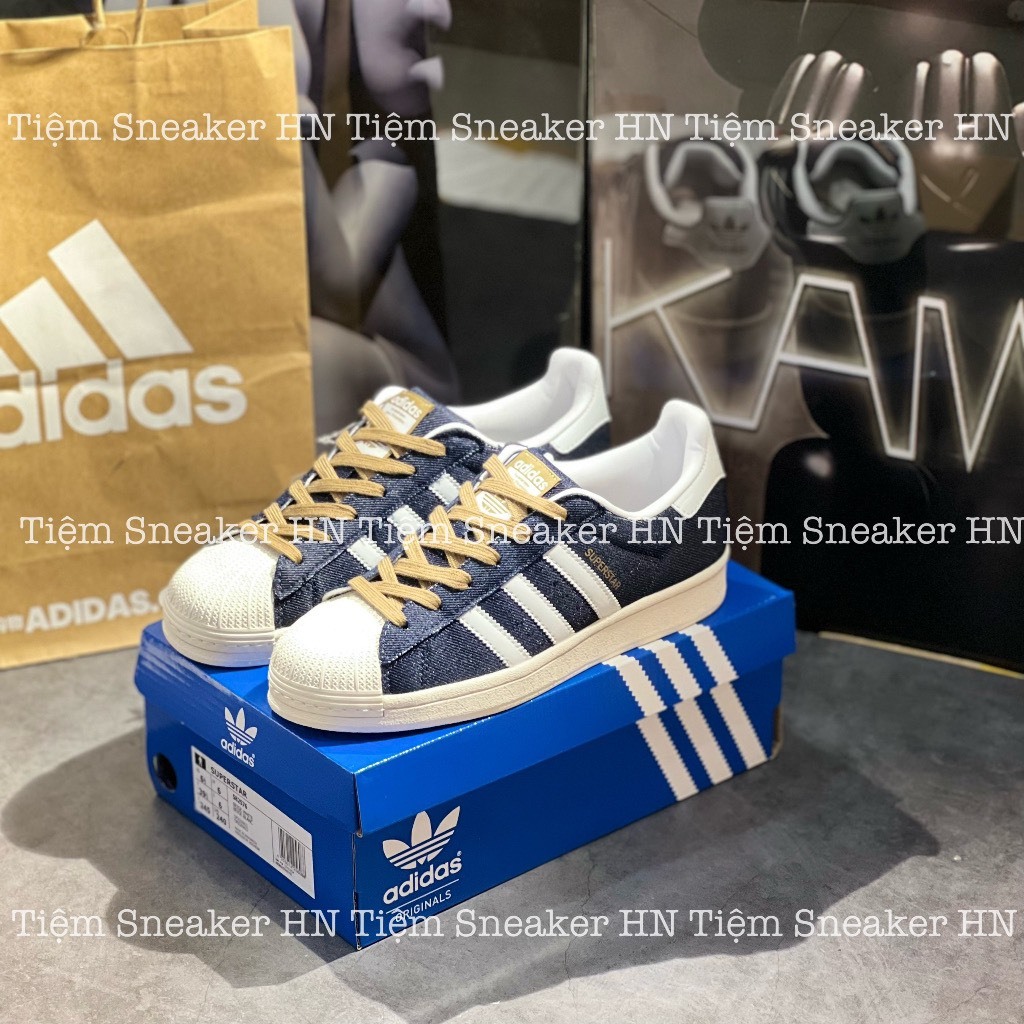Adidas Superstar 海軍白牛皮革帆布鞋 - Ulll BOX