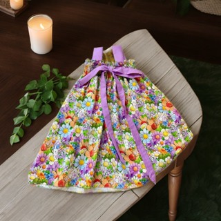 夏季腋下柔軟棉質連衣裙,彩色花朵圖案可愛小花朵圖案吸水柔軟光滑
