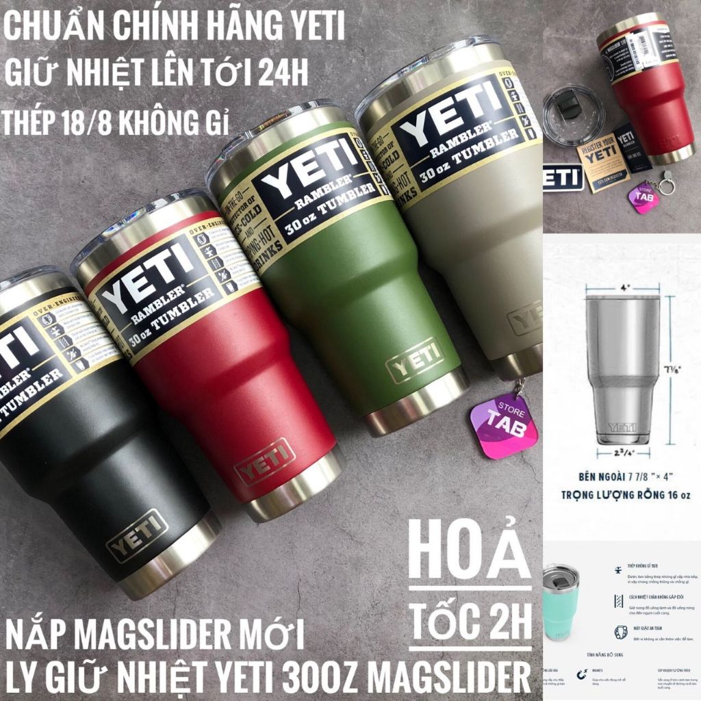 Yeti Rambler 30 盎司不倒翁杯帶 Magslider 蓋子 2021 年最新款 - 正品雪人美國