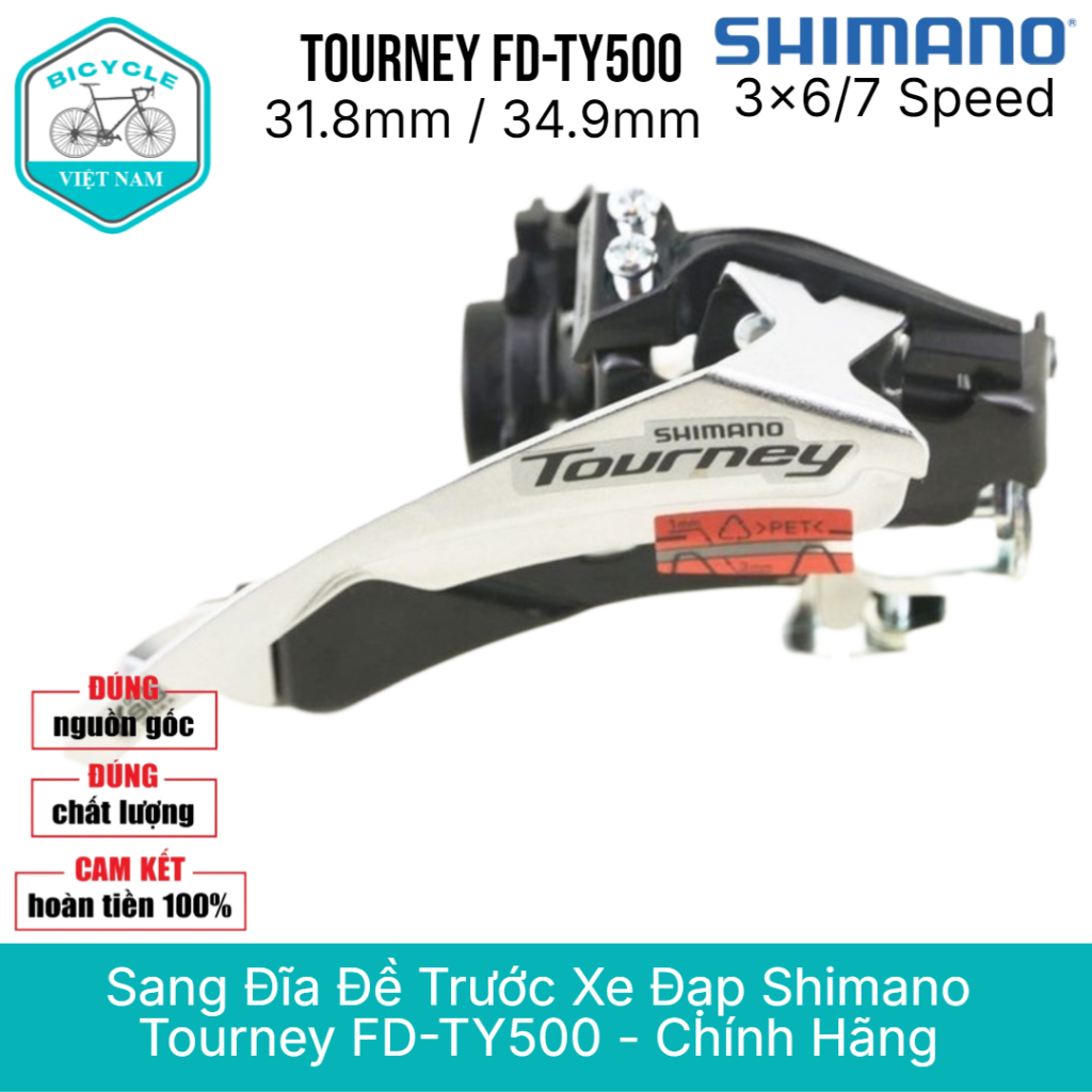 Shimano Tourney FD-TY500 自行車前變速器 - 正品,3x6/7 速變速器