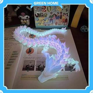 夜光裝飾龍模型 3D 列印龍模型 22cm 30cm 發光綠色家居 - DC07