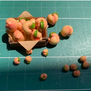 迷你桃子模型,微型景觀裝飾用手工水果