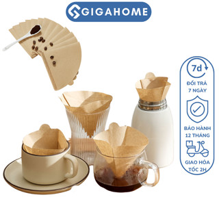 50 張 GIGAHOME 367 未漂白咖啡濾紙包裝,無沉澱物過濾器
