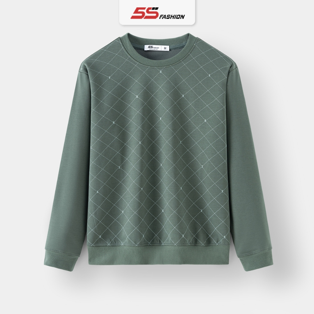 5S FASHION 男士衛衣,厚料,青春會標圖案,常規版型 ANI24014