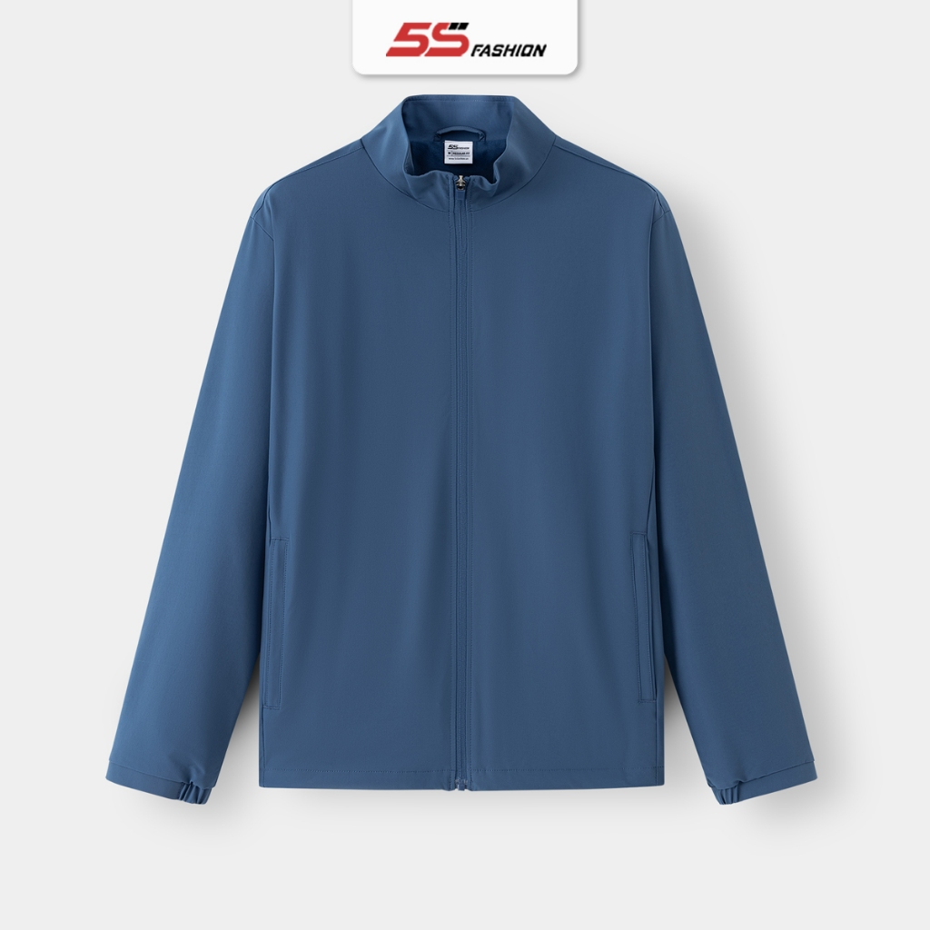 5S FASHION 男士時尚保暖羊毛襯裡領夾克,基本款素色設計 AKH24010