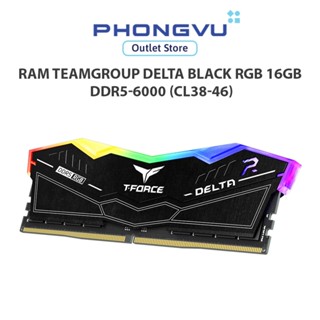 TeamGroup 臺達黑色 RGB 臺式機內存 16GB DDR5-6000 (1 x 16GB) DDR5 6000