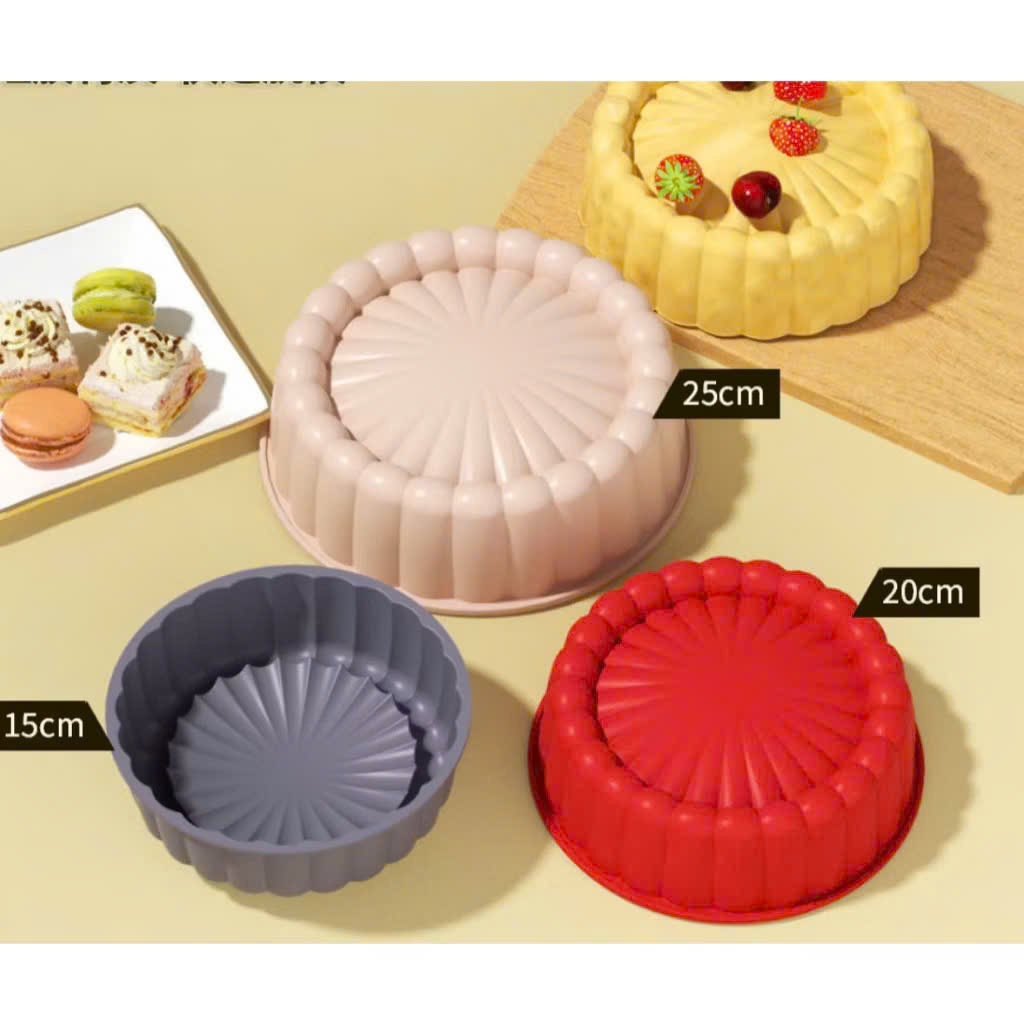 蛋糕底座矽膠模具 7,15,20,25CM 太陽能圓筒,用於生日蛋糕、夏洛特蛋糕