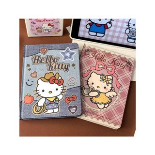 💖Hello Kitty 復古風格精裝 A5 筆記本 - 學生用牛仔布材料、厚紙、會計筆記本和筆記。