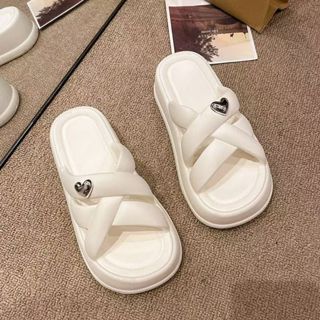 簡約韓式6cm交叉綁帶夾心涼鞋