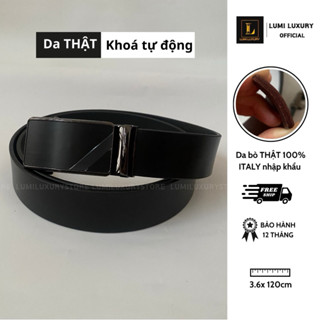 高品質男士皮帶義大利牛皮皮帶自動扣豪華基本面 LUMILUXURY LU012