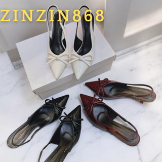MS271-高跟鞋涼鞋7cm尖頭漆皮細蝴蝶結Zinzin868(細腿再大小)