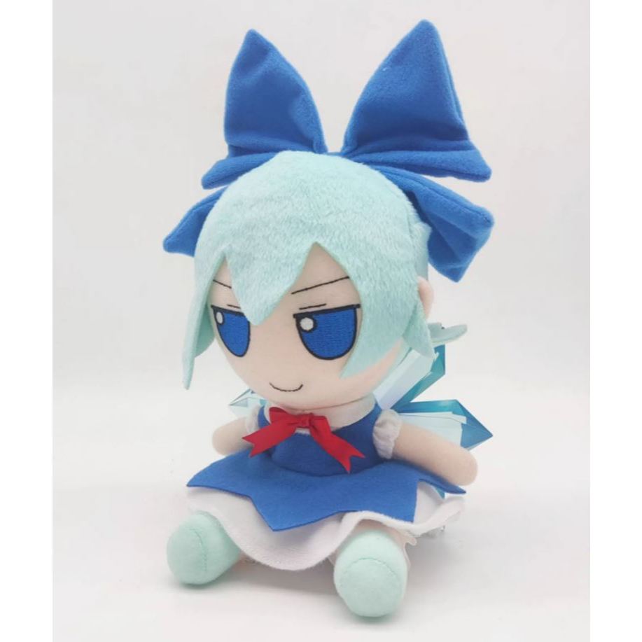 新款-fumo Cirno泰迪熊升級款藍色透明石英翼-