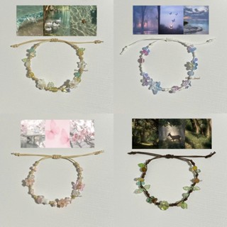 [bead__bread] 夏日微風手鍊花葉手工抽繩手鍊
