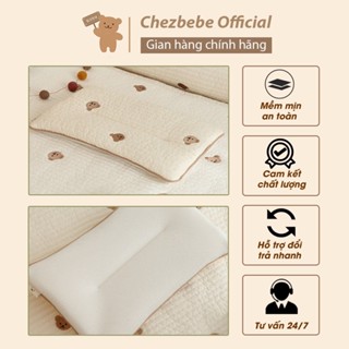 Chezbebe 優質新生嬰兒枕頭,100% 絲棉,帶散熱槽,涼爽的 3D 網眼面料。 韓國製造