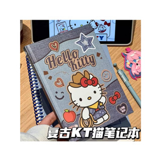 Hello Kitty 筆記本 A5 復古風格 - 精裝,厚彩紙,適合記筆記和規劃。