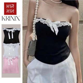 Babytee Bodycon 蕾絲蝴蝶結抹胸,簡單的嬰兒基本款無肩帶上衣 KRIXIX