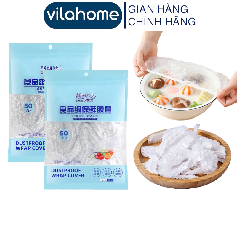 一袋 50 個 Vilahome 食品包裝,安全有彈性的 PE 材料適用於所有碗和盤子 MS 7267