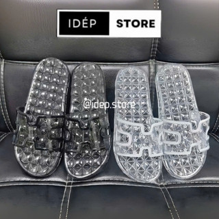 女式水晶拖鞋帶 H 形交叉帶浴室 iDÉP DL027 VIP 透明防滑塑膠拖鞋