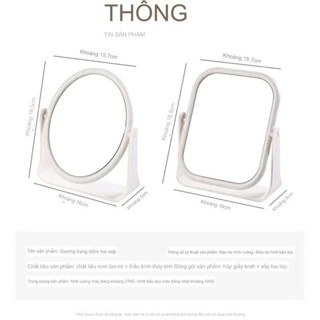 Minimalist DESIGN BARRY Mirror - 2 面桌面鏡高品質材料,桌面化妝鏡可旋轉 360 度