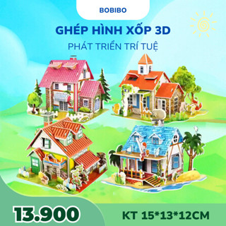 拼圖玩具尺寸 15 釐米,房子和別墅的 3D 拼圖由泡沫製成,供兒童開發智力 B21