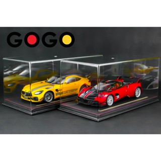 高品質雲母盒展示帶燈1:18模型車
