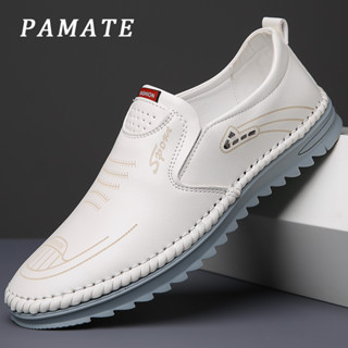 PAMATE 男士皮鞋休閒皮鞋舒適透氣柔軟內襯耐磨適合夏季