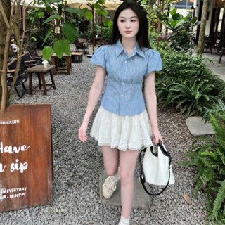 領結泡泡袖襯衫 - 美麗、女性造型、討人喜歡的腰部