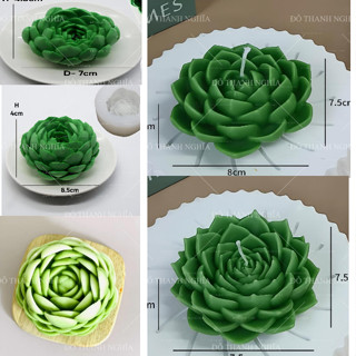 矽膠模具 - 盛開的石蓮花 - 9 釐米 - 翡翠蓮花 - 填充果凍 - 製作蠟燭 - 製作巧克力 - 製作肥皂