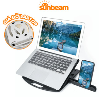 SUNBEAM 臺式筆記本電腦支架 360 度旋轉底座,散熱器電腦支架,可折疊,高度可調